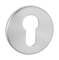 Paar ronde PC rozetten ZN Ø52x5mm rvs mat - thumbnail