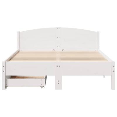 Bedframe zonder matras massief grenenhout wit 140x190 cm Bedframe zonder matras massief grenenhout wit 140x190 cm
