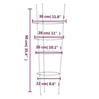 VidaXL Plantensteunen 5 st met 4 ringen 90 cm staal groen - thumbnail