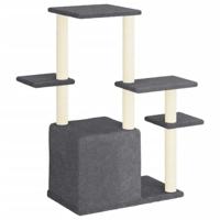 Kattenmeubel met sisal krabpalen 97,5 cm donkergrijs - thumbnail