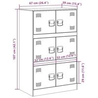 Dressoir 67x39x107 cm staal zwart - thumbnail
