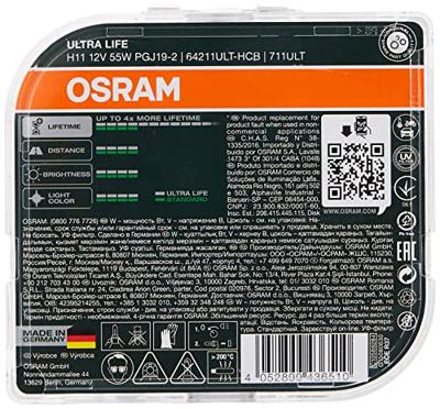 Osram Automotive 64211ULT-HCB Halogeenlamp Ultra Life H11 55 W 12 V Osram Automotive 64211ULT-HCB Halogeenlamp Ultra Life H11 55 W 12 V
