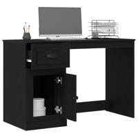 Bureau met lade Zwart eiken 50 x 115 x 75 cm Bewerkt hout - thumbnail