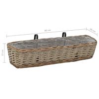 VidaXL Balkonbakken 2 st 80 cm wicker met pe-voering - thumbnail