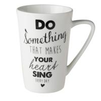 Dutch Rose Amsterdam XL Mok Something Wit/Zwart - thumbnail