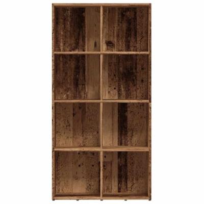 Boekenkast 66x30x130 cm bewerkt hout oud houtkleurig