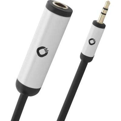 Oehlbach Jackplug Audio Adapterkabel [1x Jackplug female 6,3 mm - 1x Jackplug male 3,5 mm] 15 cm Zwart