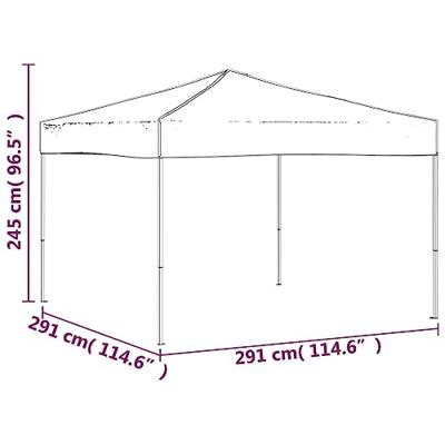 VidaXL Partytent inklapbaar 3x3 m crèmekleurig - thumbnail