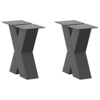 Salontafelpoten 2 st X-vormig 40x(30-31) cm staal antraciet - thumbnail