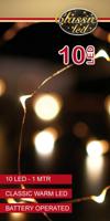 LED indoor koperdraad 10 lampjes 1m LED classic 10 cm aanloopsnoer inc batterij 2x Led Indoor Anna's Collection - Annas collection - thumbnail