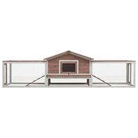 Konijnenhok 303x60x86 cm massief grenen- en vurenhout mokka - thumbnail