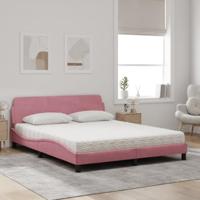Bed met matras "Dover" fluweel roze 160x200 cm - thumbnail