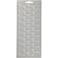 Creativ Company Stickers, onnea, vel 10x23 cm, zilver, 1 vel - thumbnail