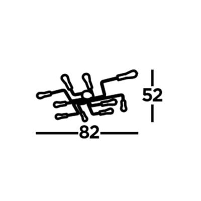 Searchlight PlafondlampCircuit Spider 10-lichts mat zwart - 99210-10BK