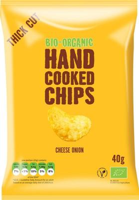 Trafo Chips handcooked kaas & ui bio 40 Gram Trafo Chips handcooked kaas & ui bio 40 Gram