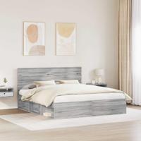 Bedframe Grijs Sonoma 180 x 200 cm Massief grenenhout - thumbnail