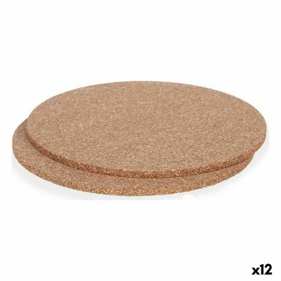 Onderzetterset Kinvara Natuurlijk Kurk 18 x 1 x 18 cm 18 x 0,5 x 18 cm Placemat (12 Stuks)