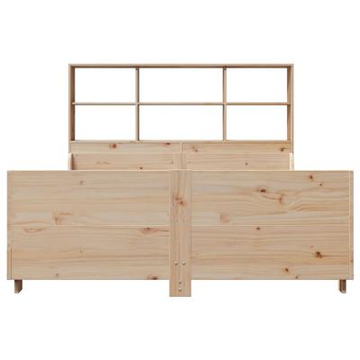 Bed met boekenkast zonder matras massief hout 140x200 cm - thumbnail