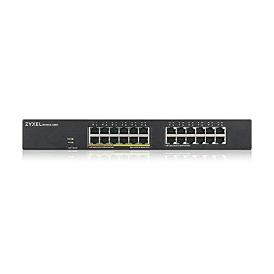 Zyxel 24-poorts Gigabit PoE-switch | Smart managed | Rekmontage | 12 PoE+-poorten met 130 Watt totaal vermogen en 2 SFP-poorten | VLAN, IGMP, QoS| Levenslange garantie [GS1900-24EP]