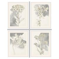 Schilderij DKD Home Decor 55 x 2,5 x 70 cm Blommor Romantiek (4 Onderdelen) - thumbnail