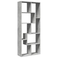 Kamerscherm / boekenkast 67x25x161,5 cm bewerkt hout betongrijs - thumbnail