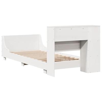 Bedframe zonder matras massief grenenhout wit 90x190 cm