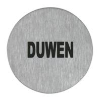 Symboolplaat duwen ø75mm rvs mat - thumbnail