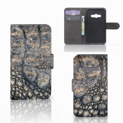 Samsung Galaxy Xcover 3 | Xcover 3 VE | Telefoonhoesje | Met pasjeshouder | Krokodillenprint Samsung Galaxy Xcover 3 | Xcover 3 VE | Telefoonhoesje | Met pasjeshouder | Krokodillenprint