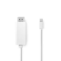 Videokabel - DisplayPort / HDMI - Mini DisplayPort (M) naar HDMI (M) - 2 m - wit - rond - thumbnail