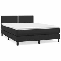 Boxspring met matras kunstleer zwart 140x200 cm - thumbnail