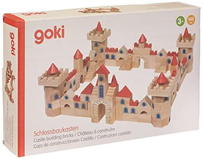 Goki houten bouwblokken kasteel, 145dlg. Goki houten bouwblokken kasteel, 145dlg.