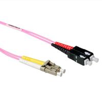 ACT 10 meter LSZH Multimode 50/125 OM4 glasvezel patchkabel duplex met LC en SC connectoren - thumbnail