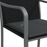 Tuinstoelen 4 st met kussens 56x59x84 cm poly rattan zwart - thumbnail
