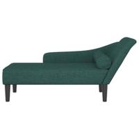 Chaise longue met kussens stof donkergroen - thumbnail