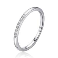 Elenza Sterling .925 Zilveren Band Ring met Subtiele Zirkonia's-19mm - thumbnail