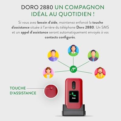 Doro 2880 - Eenvoudige Senioren Klaptelefoon Met Extern Display - 4G - Zwart/Wit