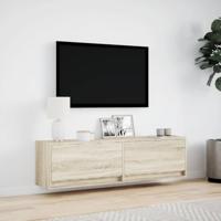 Tv-wandmeubel met LED-verlichting 140x31x38 cm sonoma eiken - thumbnail