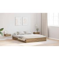 Opbergbedframe met lade artisanaal eikenkleurig 160 x 200 cm - thumbnail