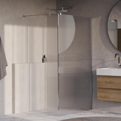 BRAUER Oblivion Flow inloopdouche helder ribbelglas 120x200 met zijwand 30 incl. glascoating chroom