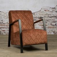 Tower Living Fauteuil 'Villa' Velvet, kleur Koper - thumbnail