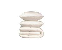 Beddengoedset van microvezel - 1 dekbed 240x260 cm + 2 kussens 60x60 cm wit - thumbnail