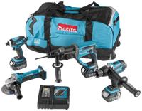 Makita dlx4017 | lxt accu combiset 18v ddf458 + dhr202 + dtd146 + dga452 in tas (3x 3.0ah accu + dc18rc snellader) - dlx4017 - thumbnail