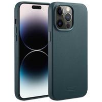 Accezz MagSafe Leather Backcover iPhone 14 Pro Max Telefoonhoesje Groen - thumbnail