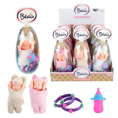 Toi-Toys babypop Egg meisjes 13 cm roze