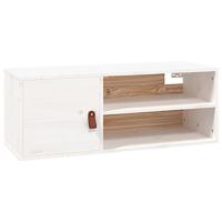 Wandkast 80x30x30 cm massief grenenhout wit - thumbnail