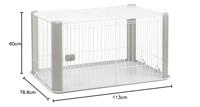 Puppyren met dak grijs 113x79x60 cm - thumbnail