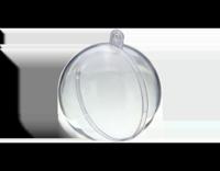 Kerstbal deelbaar transparant - 80mm - thumbnail