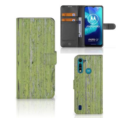 Motorola G8 Power Lite | Book Style Case | Green Wood
