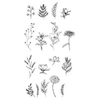 Sizzix • clear stamp set garden botanicals 17pcs - thumbnail