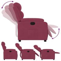 Fauteuil verstelbaar fluweel wijnrood - thumbnail